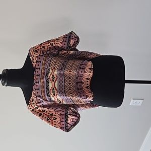 Lovely Day | Western Print Pink Crop Top | Womens Large